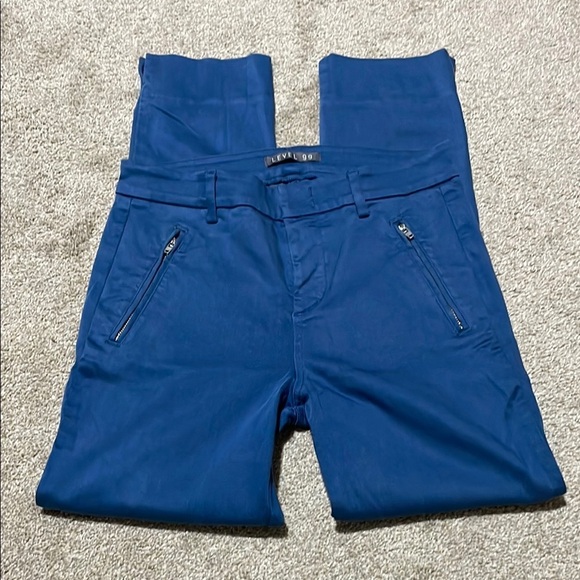 Level 99 Blue Straight Leg Trousers - Picture 2 of 11